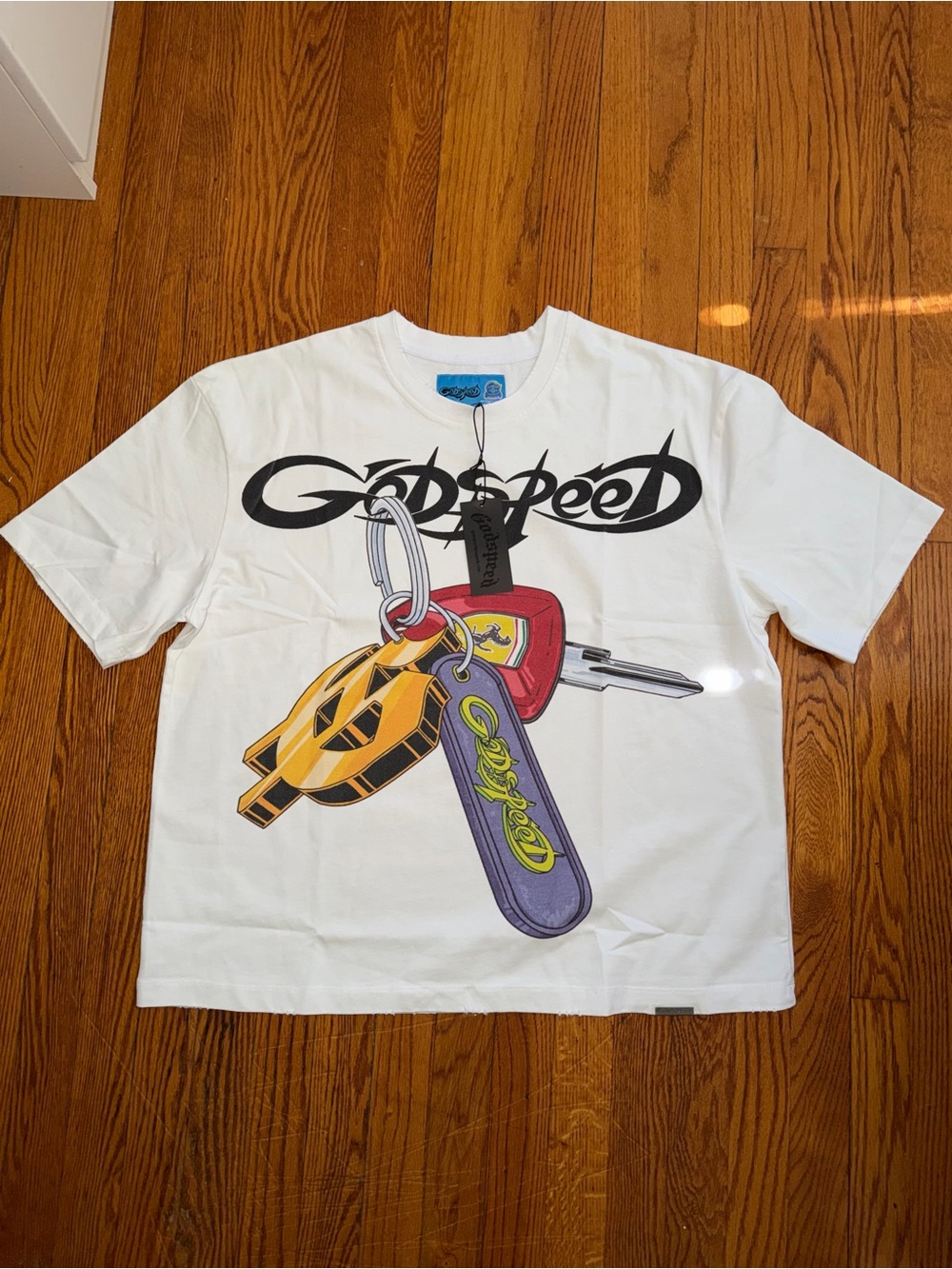 Godspeed Keychain Graphic Tee White Size L